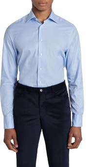 Jack Victor Josiah Giza Houndstooth Cotton Dress Shirt