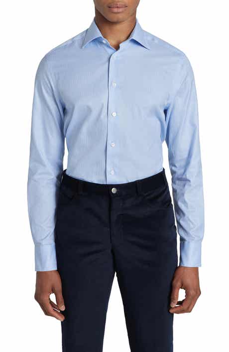 Jack Victor Josiah Giza Houndstooth Cotton Dress Shirt