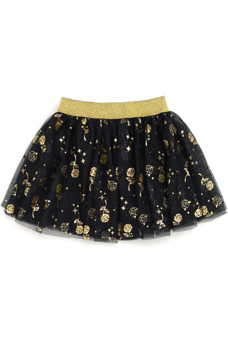 Beauty and the Beast 2-Piece T-Shirt and Tutu Skirt Set, Alternate, color, Belle Black Gold