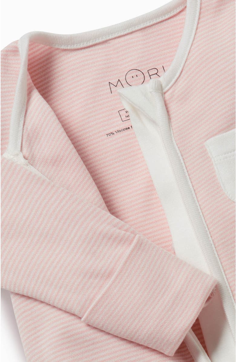 MORI Two Way Zip-Up Sleepsuit, Alternate, color, Blush Stripe