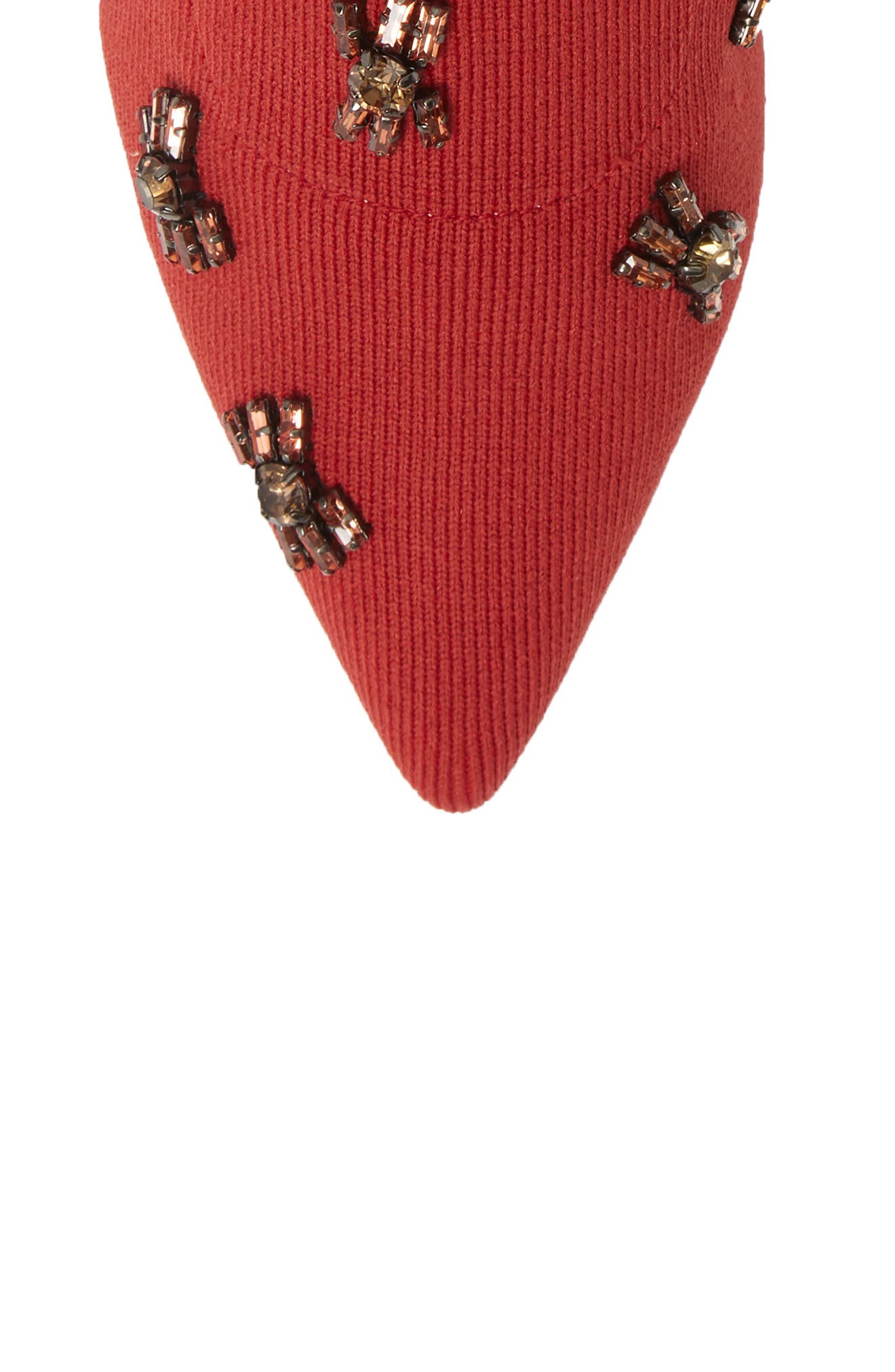 Betti Embellished Sock Bootie, Alternate, color, BRICK KNIT FABRIC