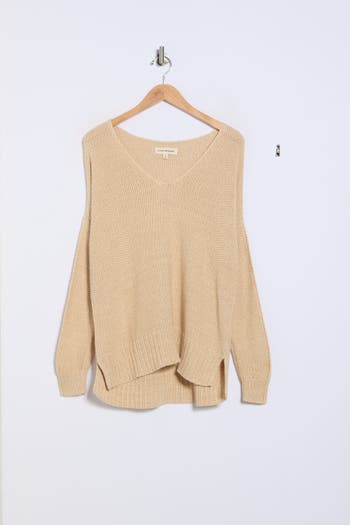 Lucky Brand V-neck Pullover Sweater In Neutral