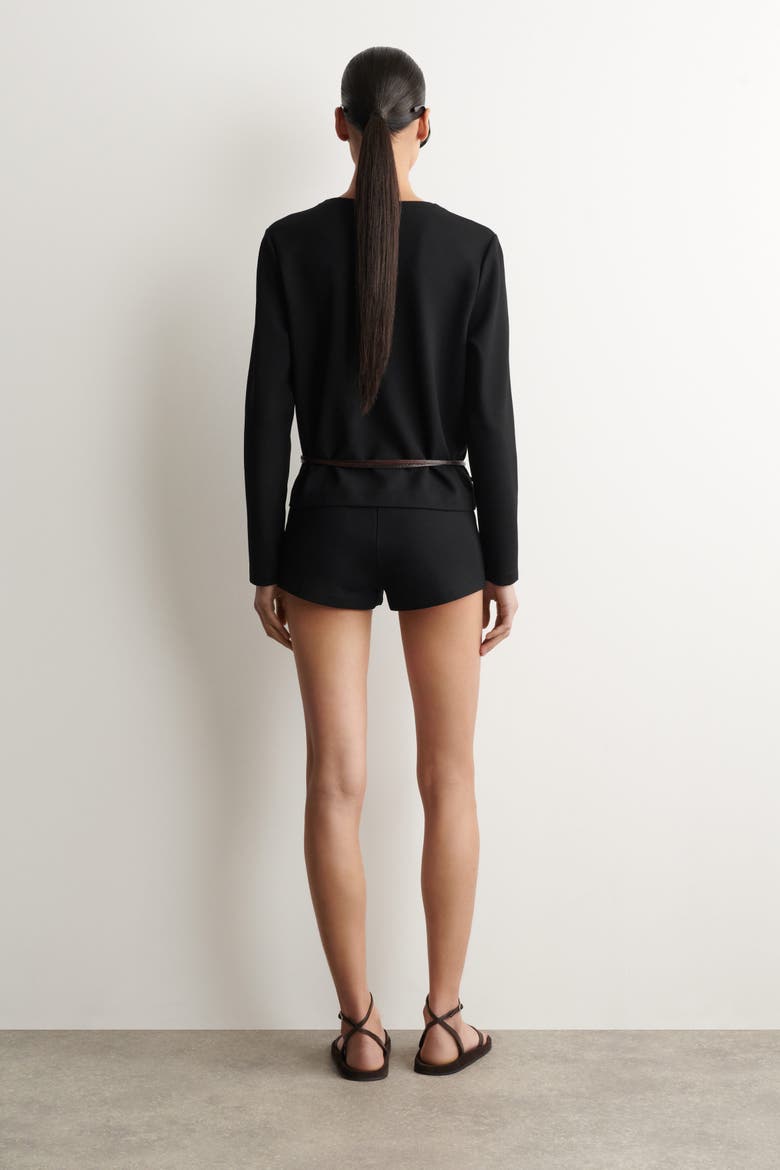 Minimal Jersey Shorts, Alternate, color, BLACK