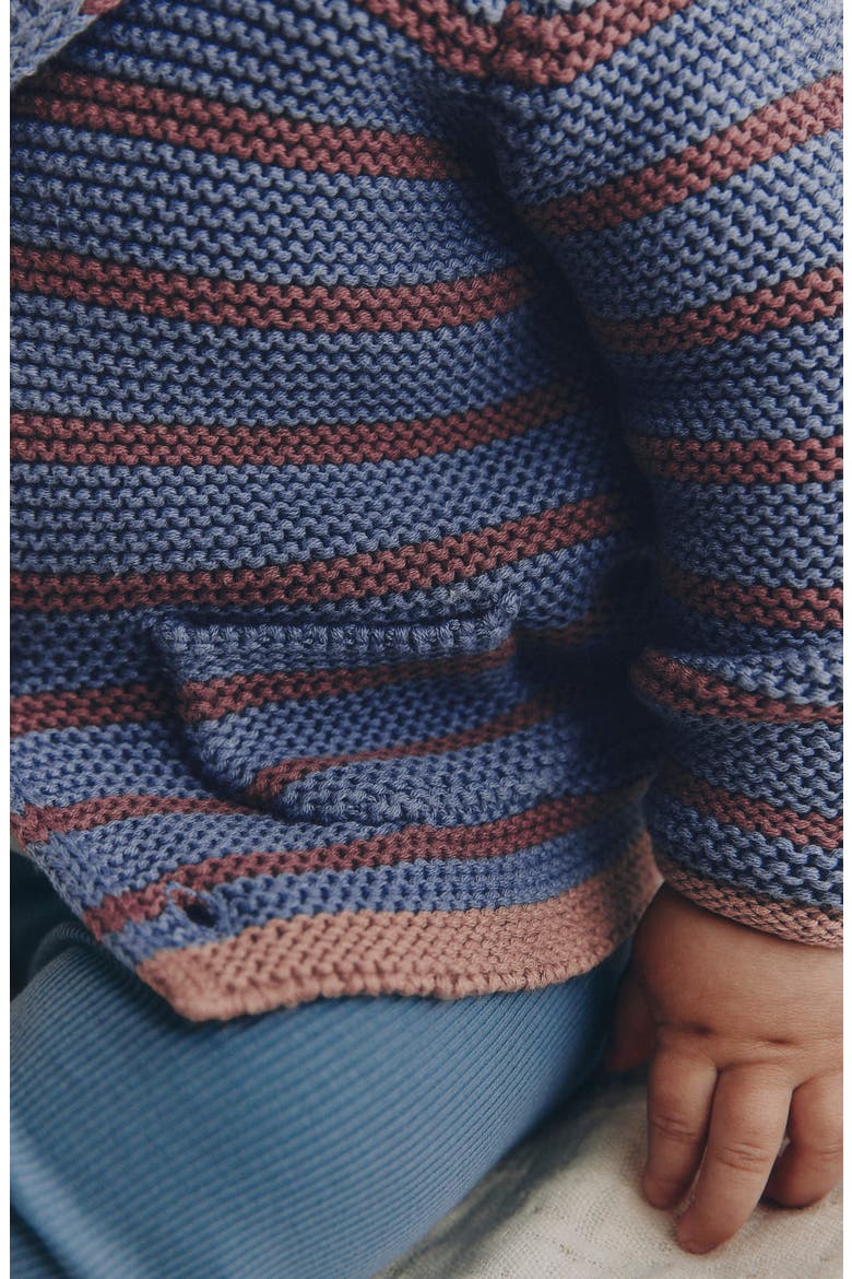 Kids' Stripe Hooded Cardigan, Alternate, color, BLUE