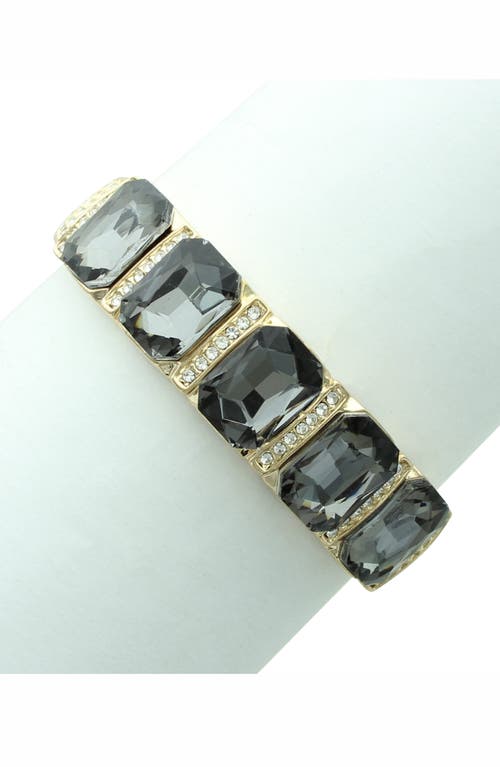 Olivia Welles Penelope Crystal Cuff Bracelet In Gold/grey/clear