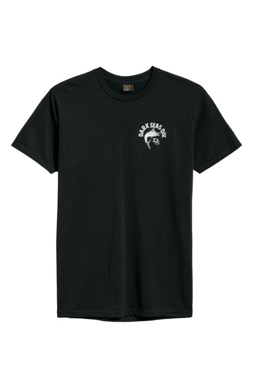 Dark Seas Fly The Flag Cotton Graphic T-shirt In Black