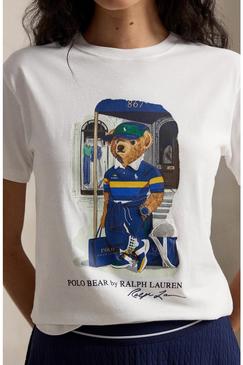 Polo Bear Graphic Cotton Jersey T-Shirt, Alternate, color, WHITE