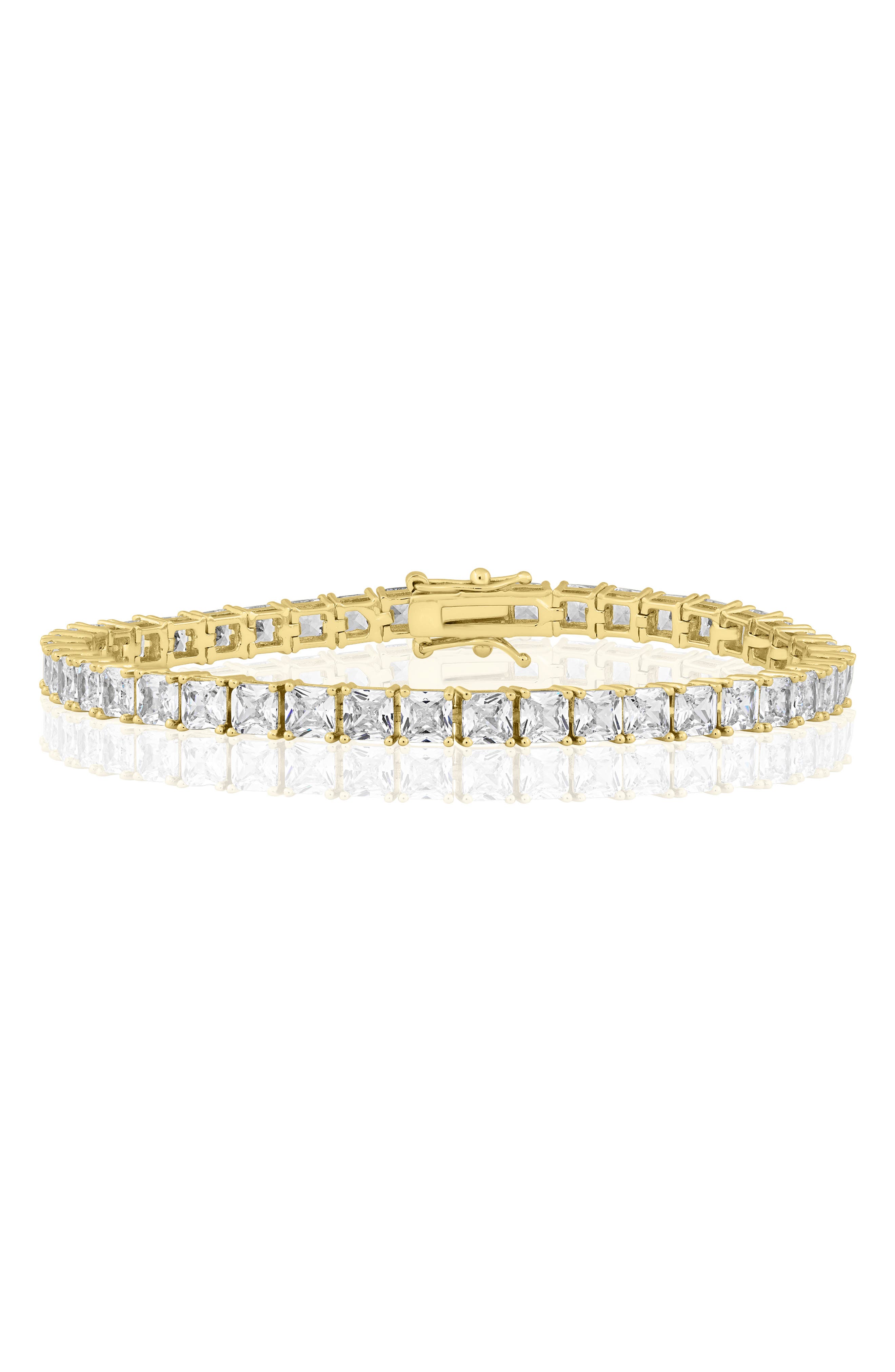 4mm Square Cubic Zirconia Tennis Bracelet