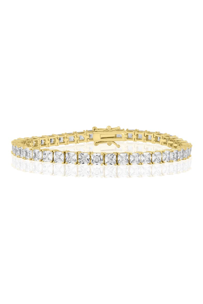 4mm Square Cubic Zirconia Tennis Bracelet, Main, color, GOLD