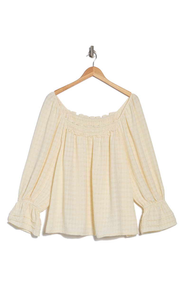 MAX STUDIO Flutter Sleeve Top, Alternate, color, Eggshell