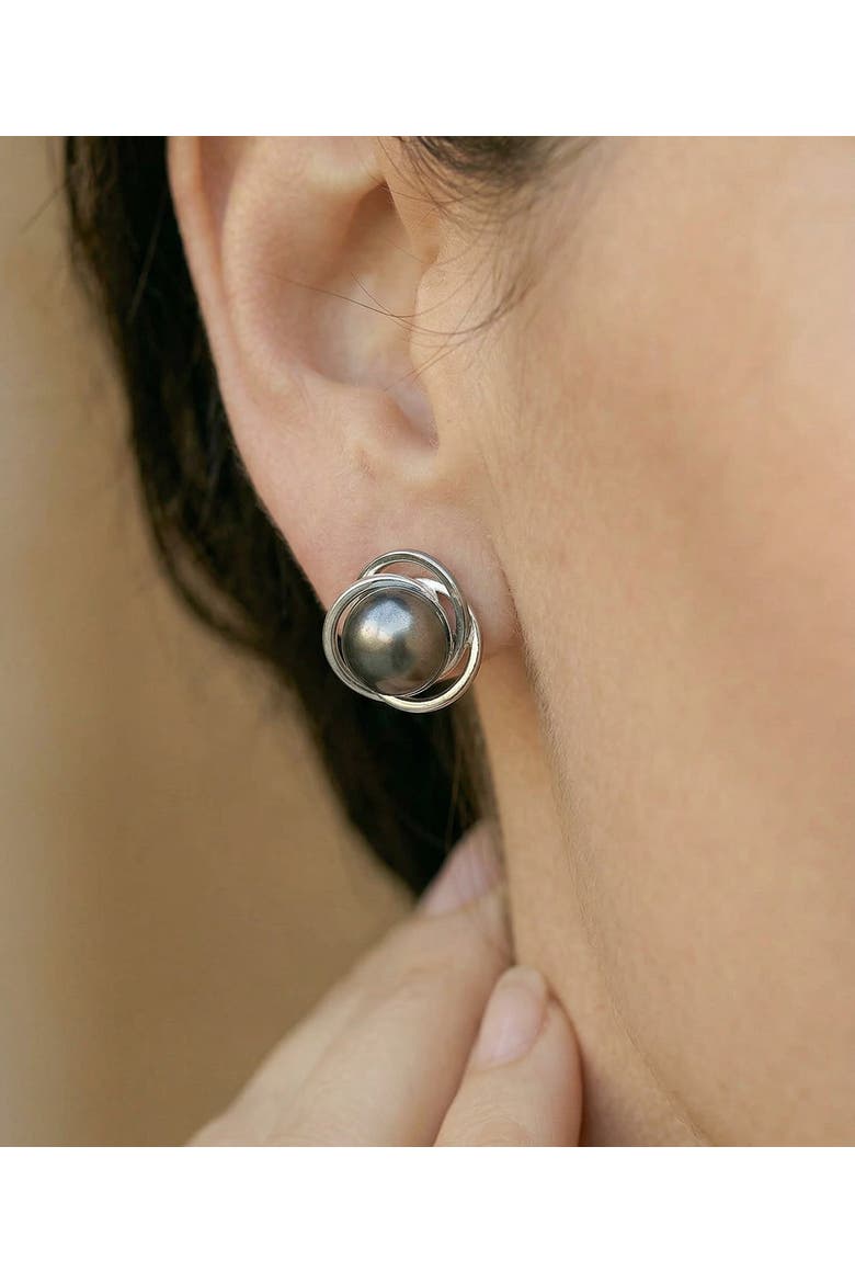 Tahitian South Sea Pearl Lexi Earrings, Alternate, color, White Gold