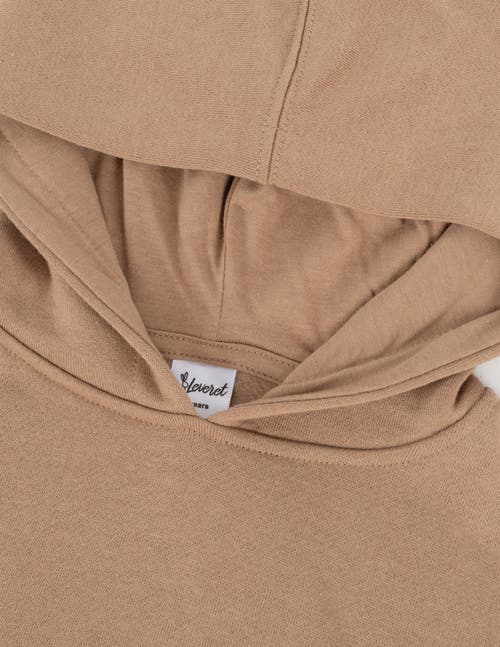 Leveret Kids Pullover Hoodie, Cotton Blend, Kangaroo Pocket, Solid Colors In Brown