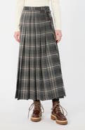 Weekend Max Mara Prisma Plaid Pleated Midi Skirt