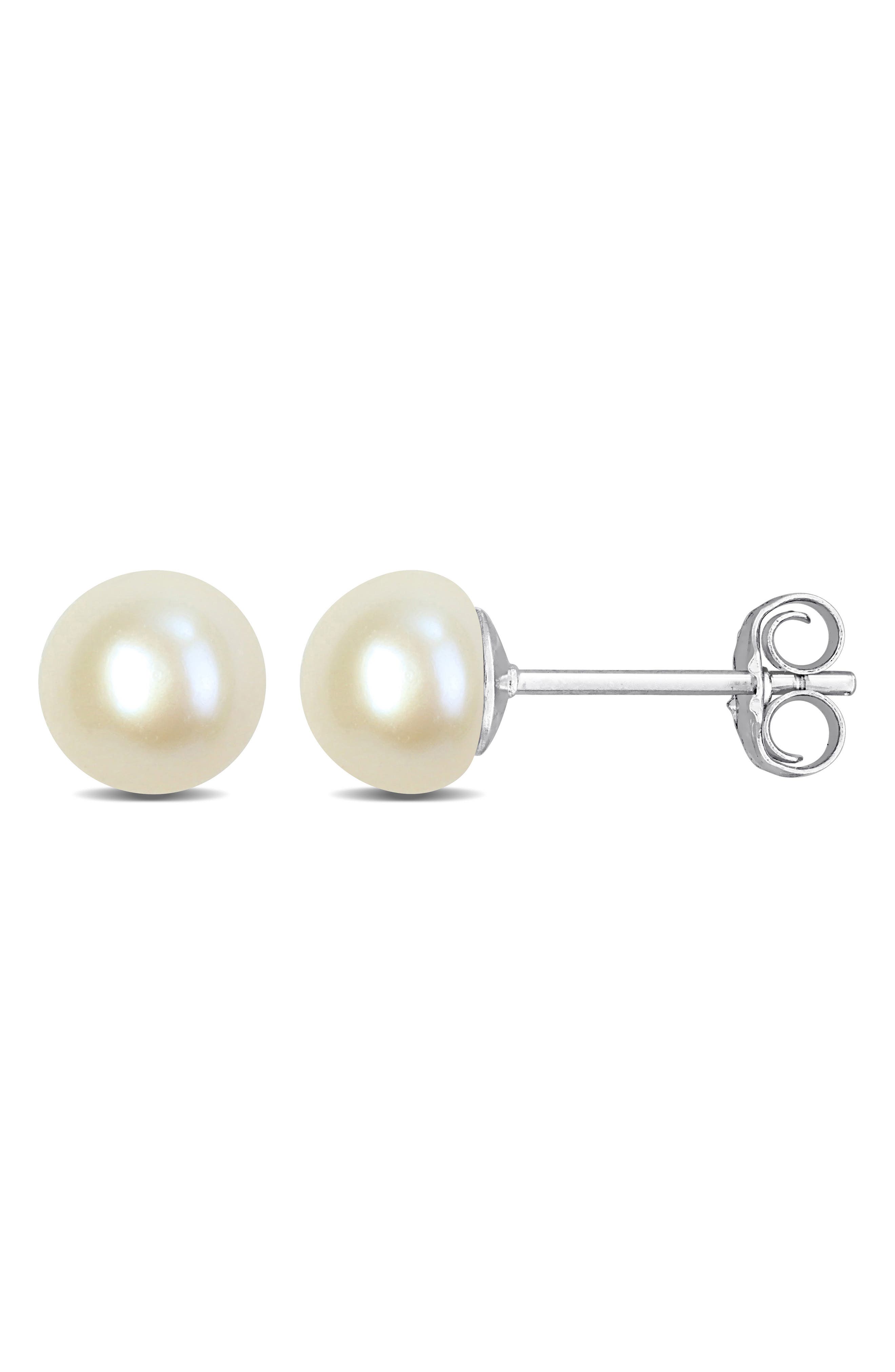 DELMAR Cultured Pearl Stud Earrings