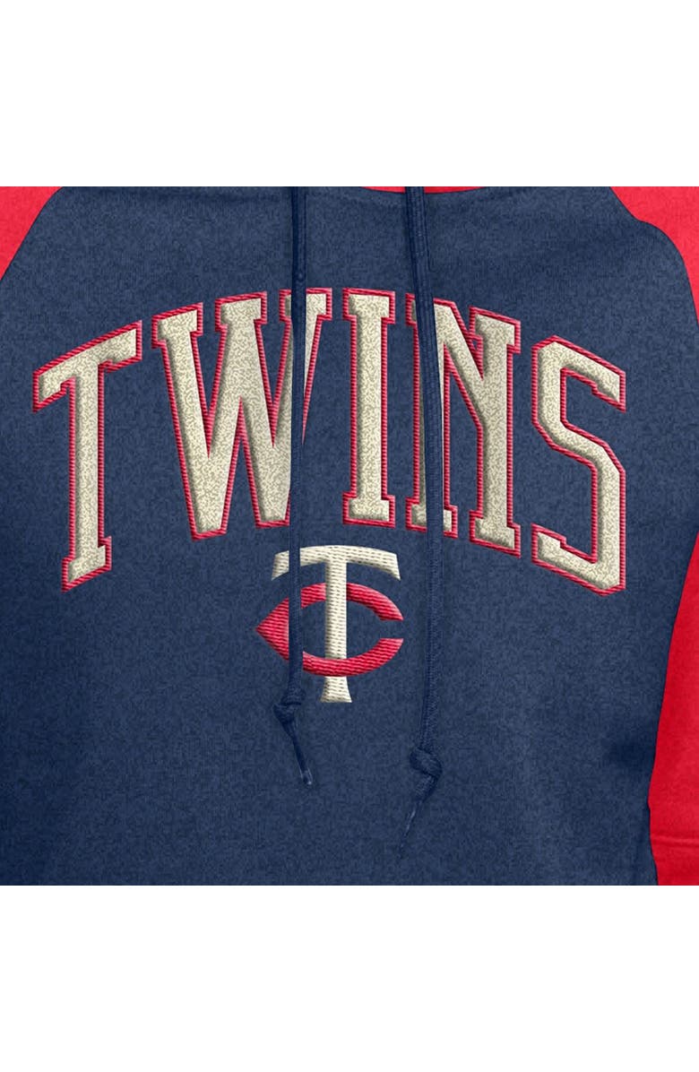 New Era Women's New Era  Navy Minnesota Twins Cooperstown Collection Cropped Raglan Pullover Hoodie, Alternate, color, Navy