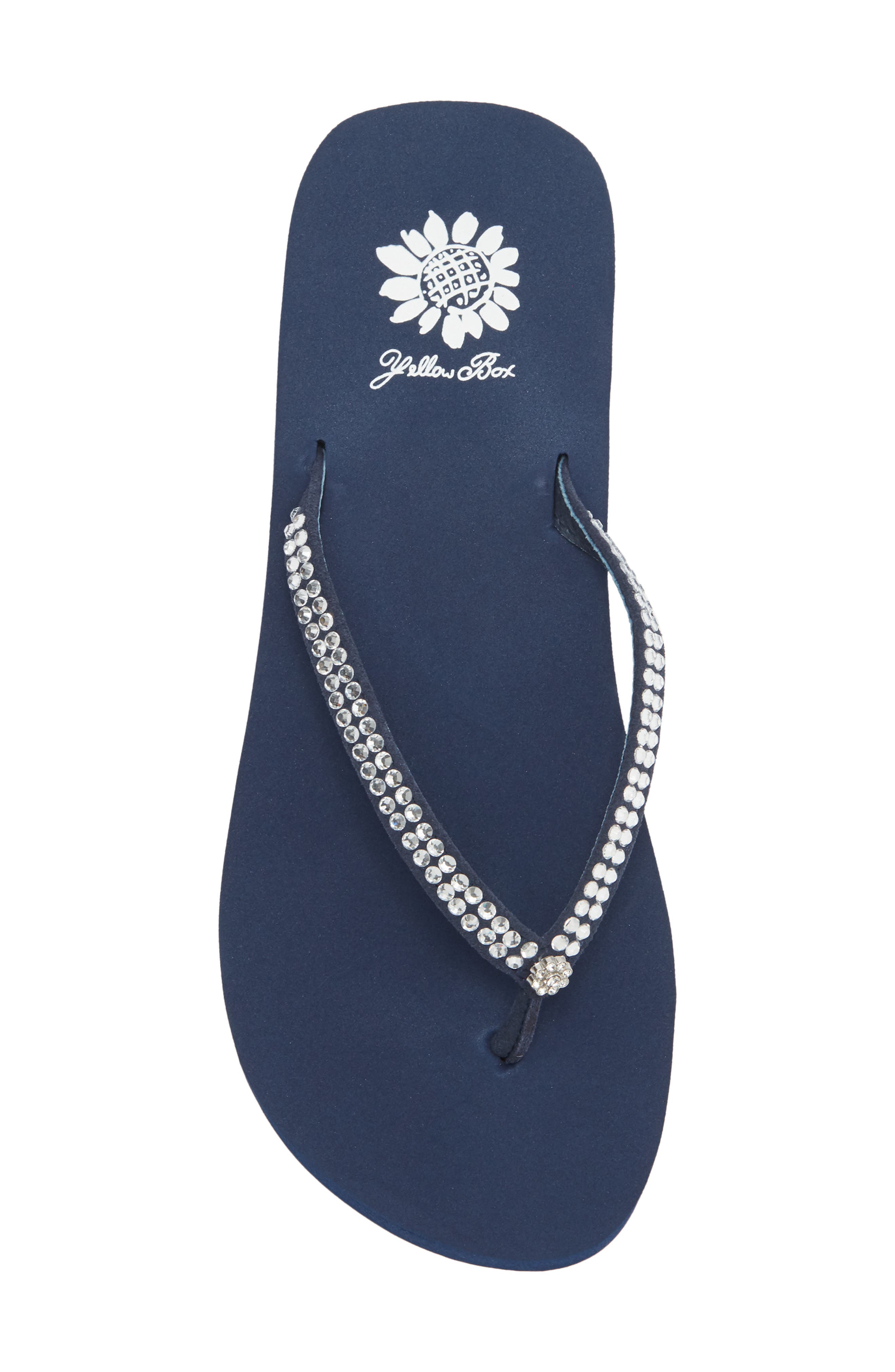 Yellow Box Premium Jello Platform Flip Flop, Alternate, color, Navy