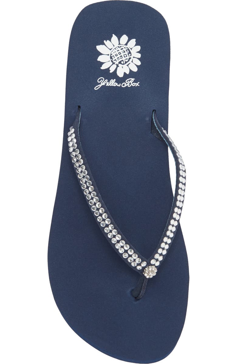 Yellow Box Premium Jello Platform Flip Flop, Alternate, color, Navy