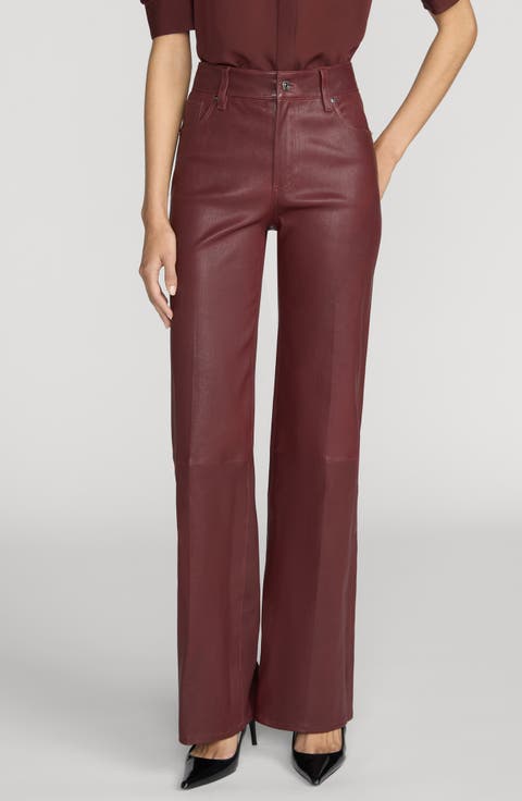 The Leather Slim Palazzo Leather Pants