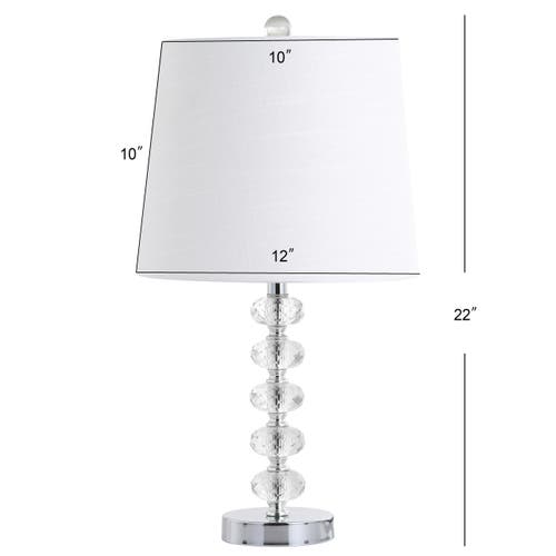 Jonathan Y Designs 22in Set Of 2 Kevin Glass & Metal Led Table Lamps In Clear/chrome