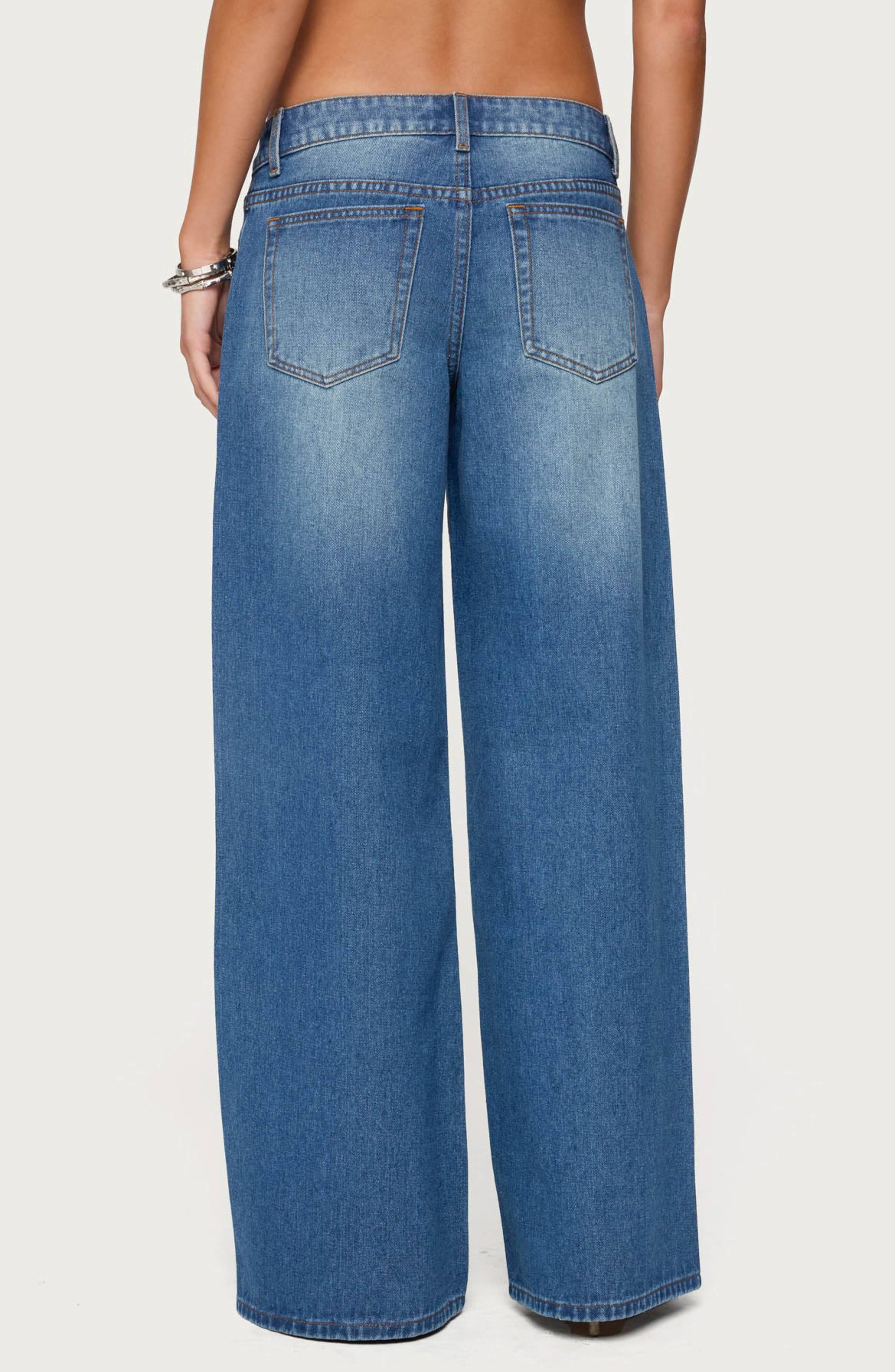 EDIKTED Linden Low Rider Baggy Jeans (Women) | Nordstrom