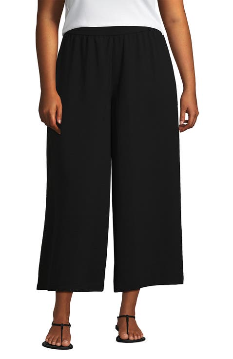 Creaseless High Rise Palazzo Crop Pants