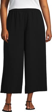 Lands' End Creaseless High Rise Palazzo Crop Pants