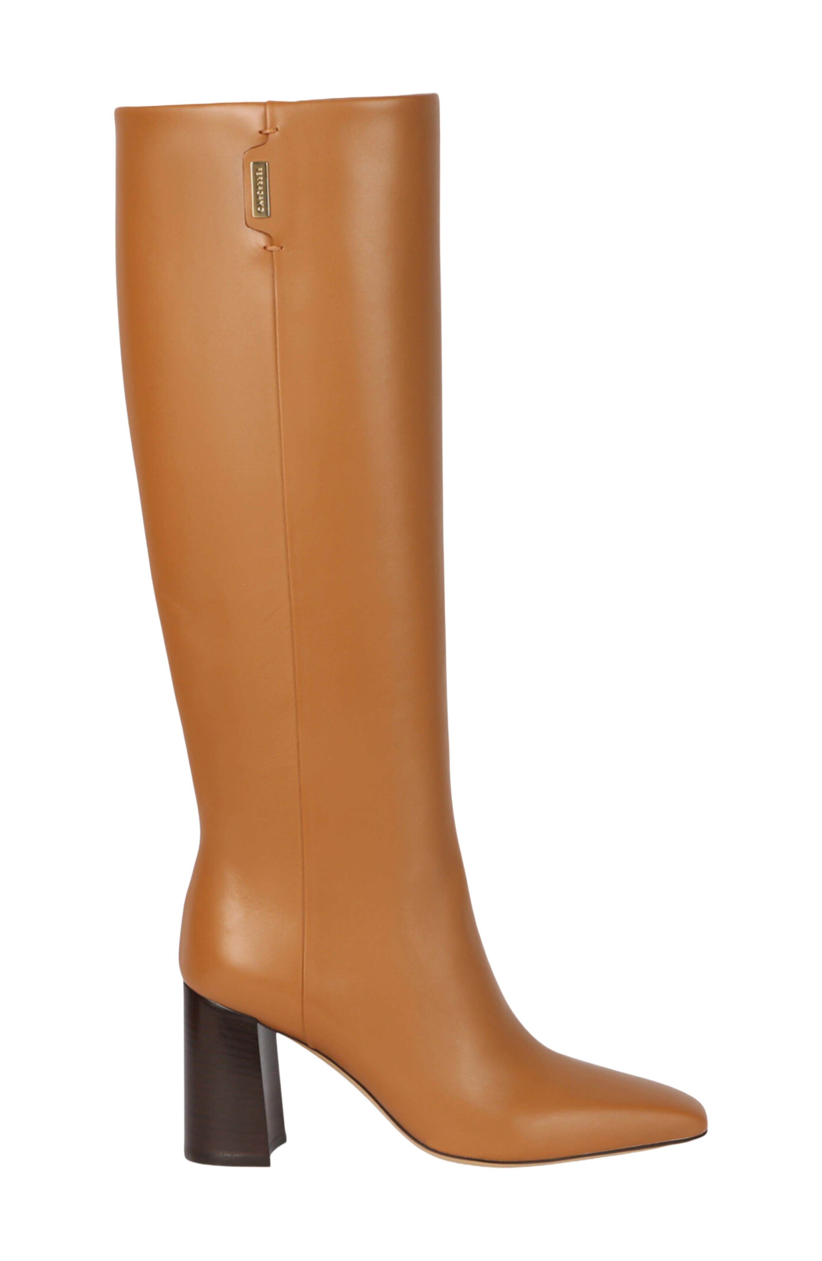 Mailys Leather Knee High Boot, Alternate, color, RUST