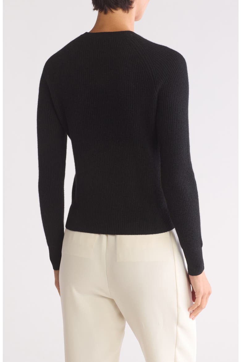 Cashmere Rib Raglan Crew Sweater, Alternate, color, BLACK