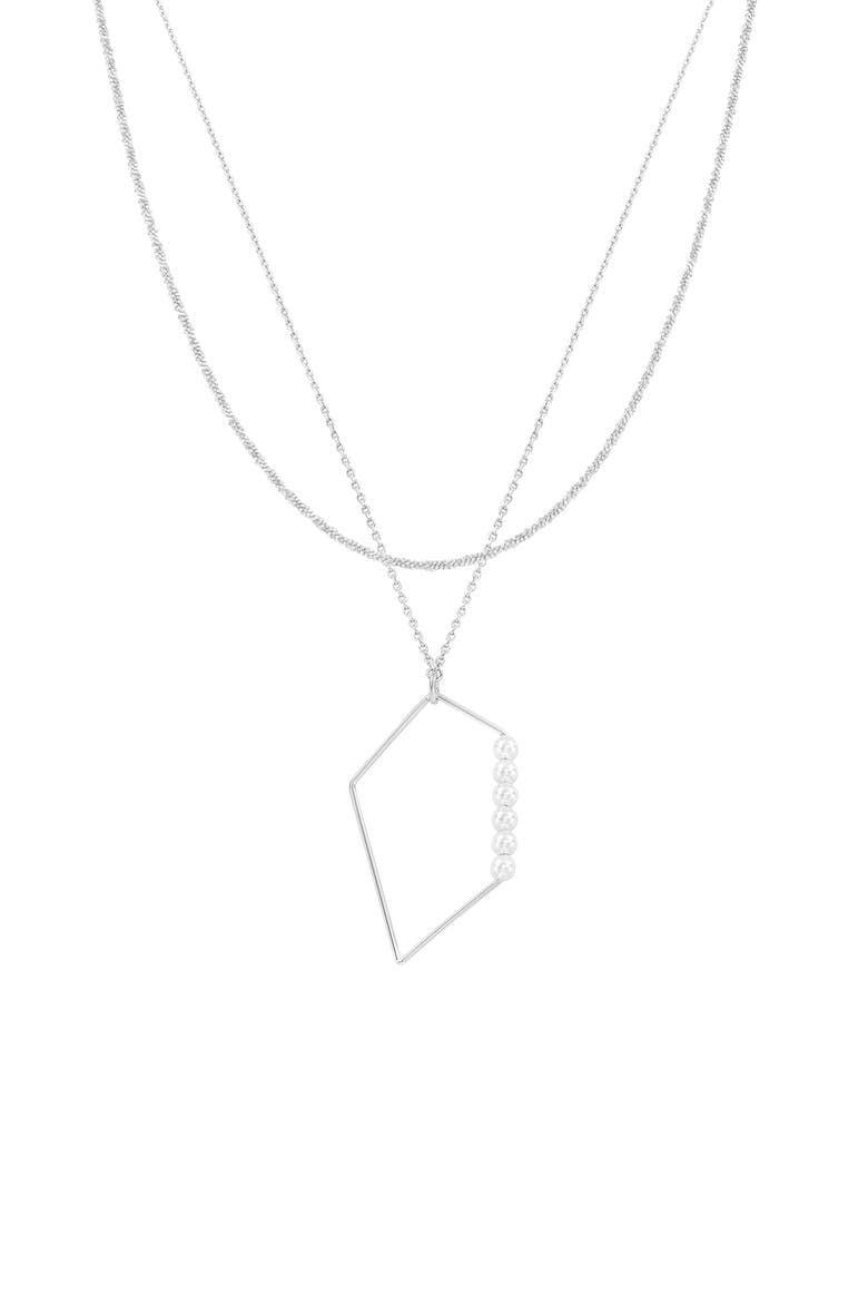 18K Gold Plated Sterling Silver Dazzling Sophistication Necklace Set Gift Idea, Main, color, Silver