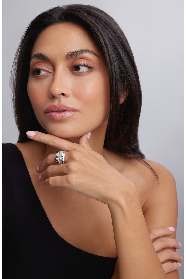 Signature Caviar Dome Ring, Alternate, color, SILVER