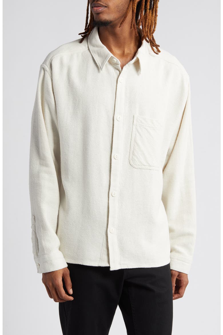 '90s Flannel Button-Up Shirt, Main, color, PEARL
