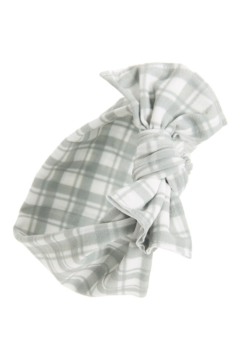 Print Knot Headband (Limited Edition), Main, color, GREY PLAID