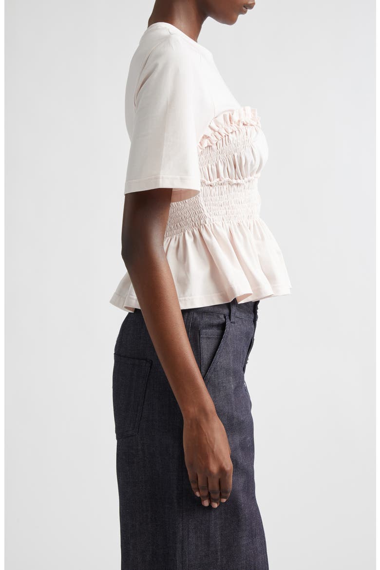 Vilde Shirred Peplum T-Shirt, Alternate, color, LIGHT PINK JERSEY