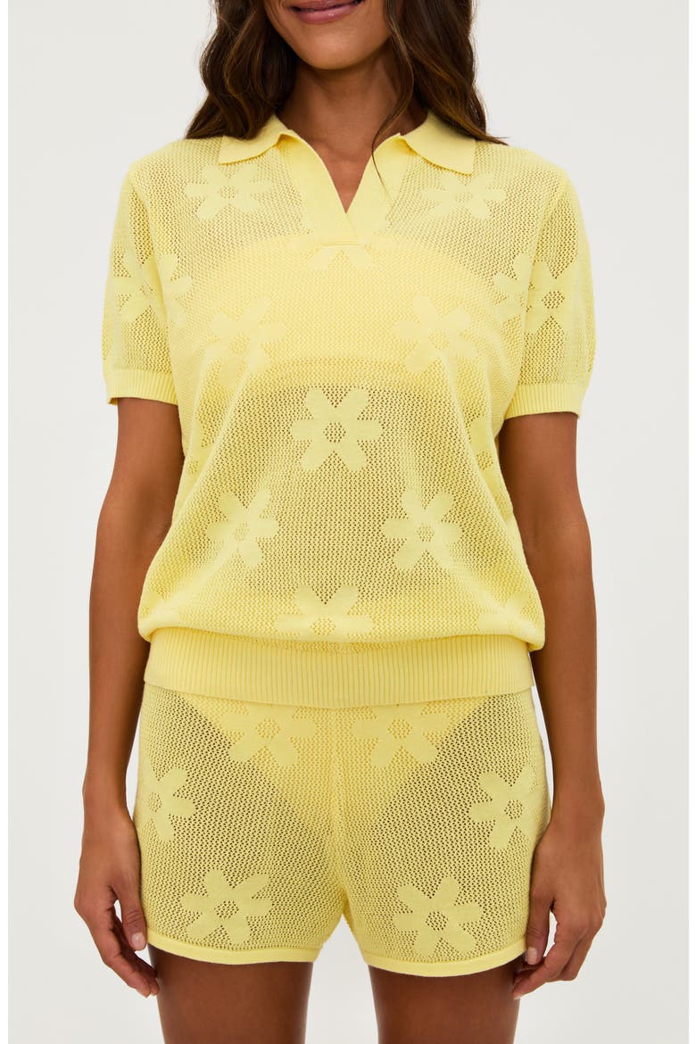 Liliana Semisheer Cotton Cover-Up Top, Alternate, color, BUTTER BLOSSOM