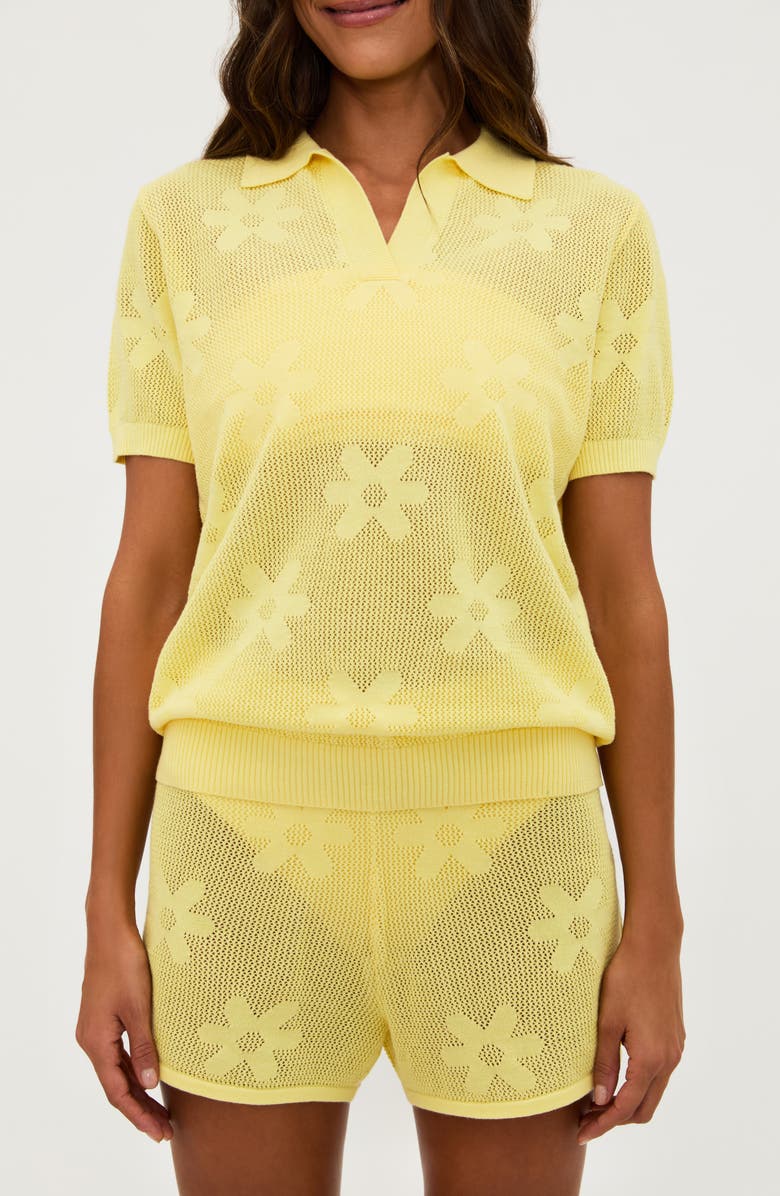 Beach Riot Liliana Semisheer Cotton Cover-Up Top, Alternate, color, Butter Blossom