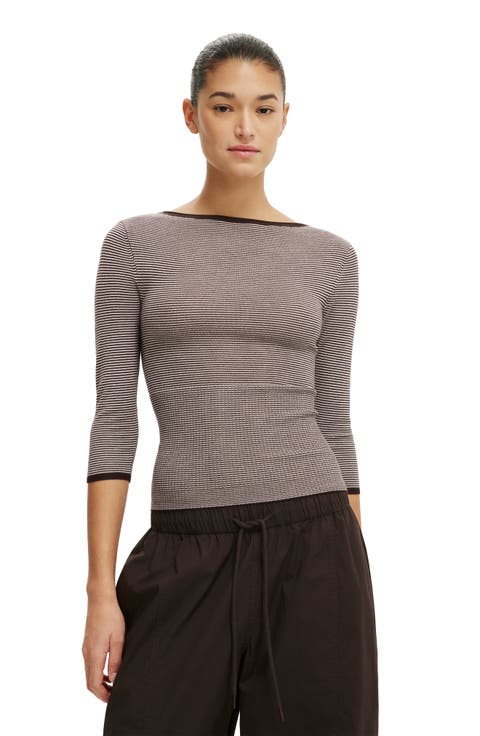 Women's Close Knit Boat Neck