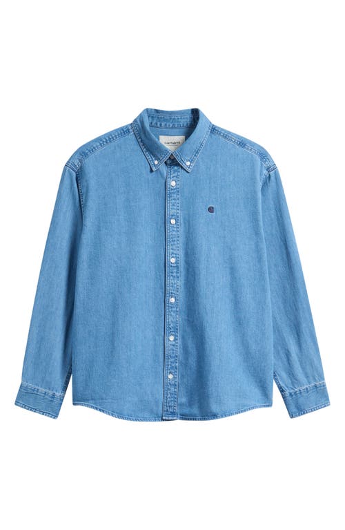 Carhartt Work In Progress Lucas Denim Button-down Shirt In Blue