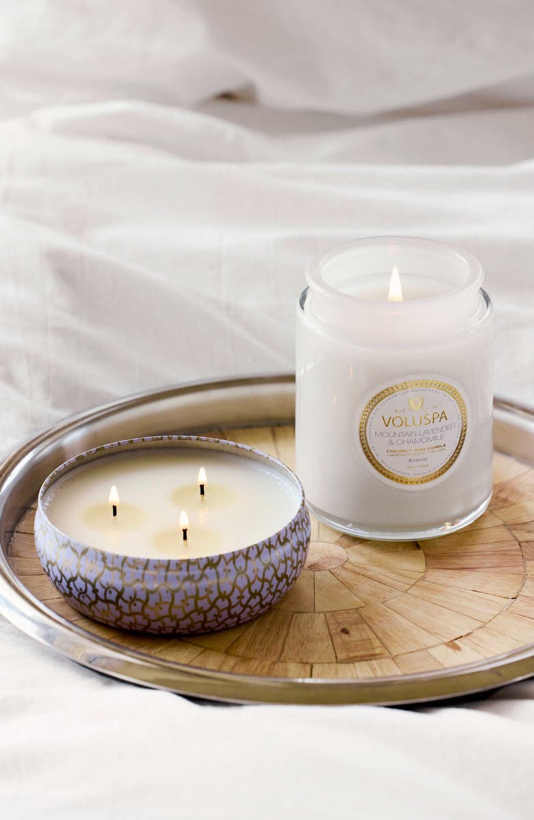 Voluspa Mountain Lavender & Chamomile 3-Wick Tin Candle, Alternate, color, Mountain Lavender & Chamomile