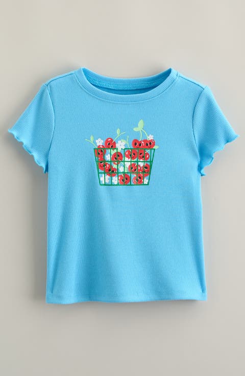 Kids' Lettuce Trim Cotton Blend Rib Graphic T-Shirt (Toddler, Little Kid & Big Kid)