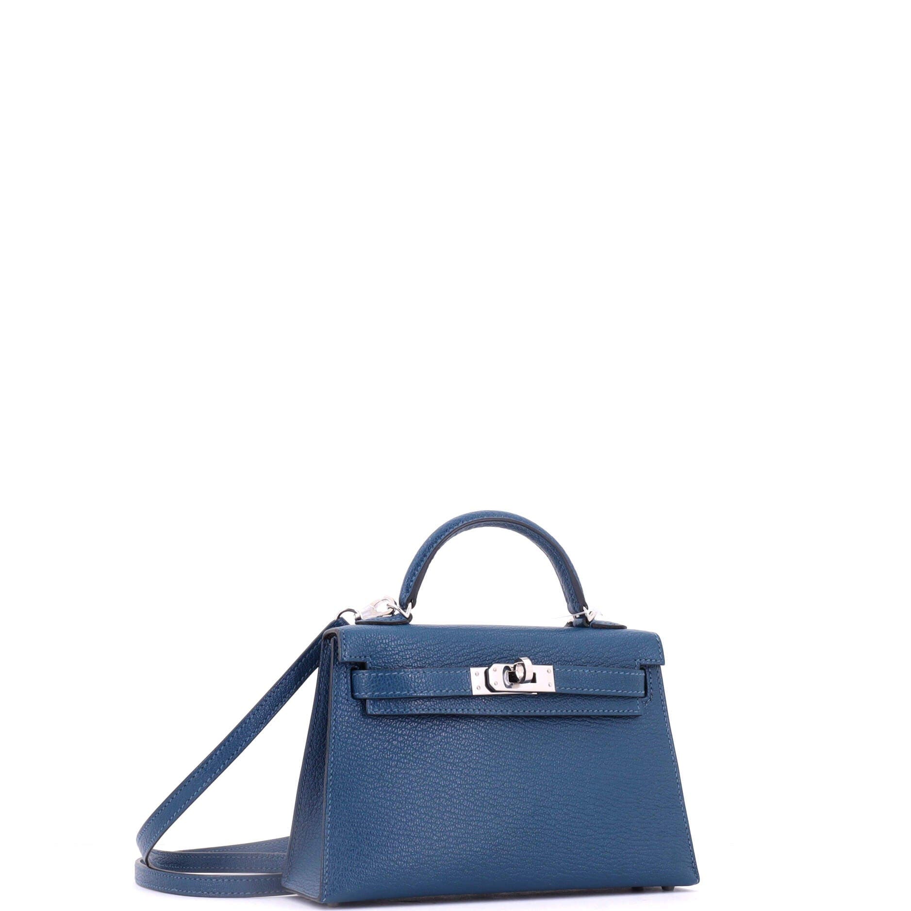 Kelly Mini Ii Bag Verso Chevre Mysore With Palladium Hardware 20, Alternate, color, Blue