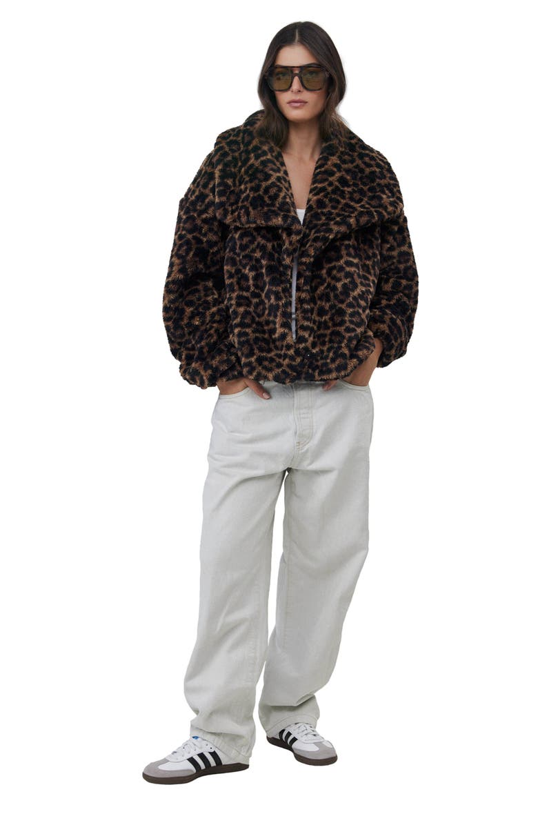 Gottex Beach Life The Leopard Button-Up Cozy Coat, Alternate, color, Leopard