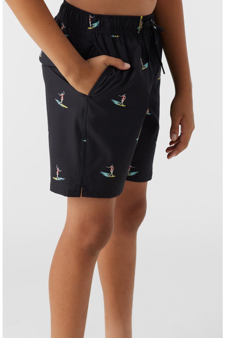 Hermosa Swim Trunks, Alternate, color, BLACK/ SURFBOARD