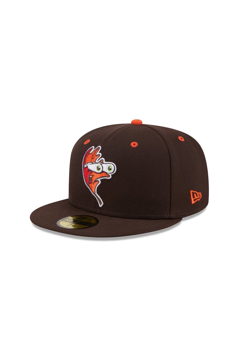 Men's New Era  Brown Hartford Yard Goats Theme Nights 59FIFTY Fitted Hat, Alternate, color, Brown
