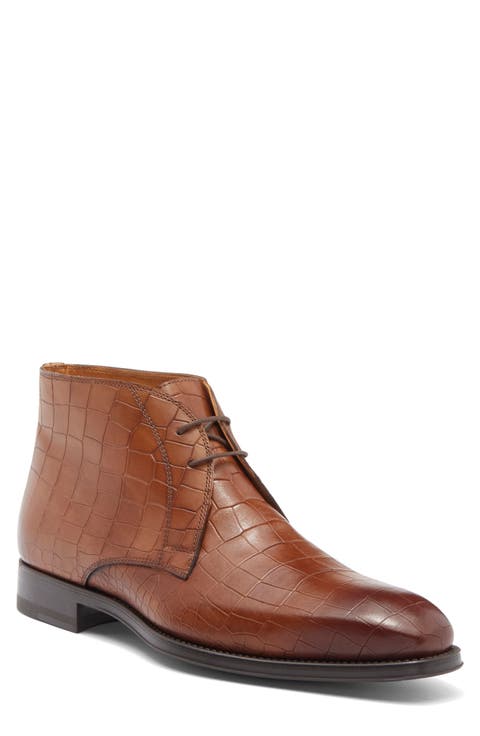Bejun Croc Embossed Chukka Boot (Men)