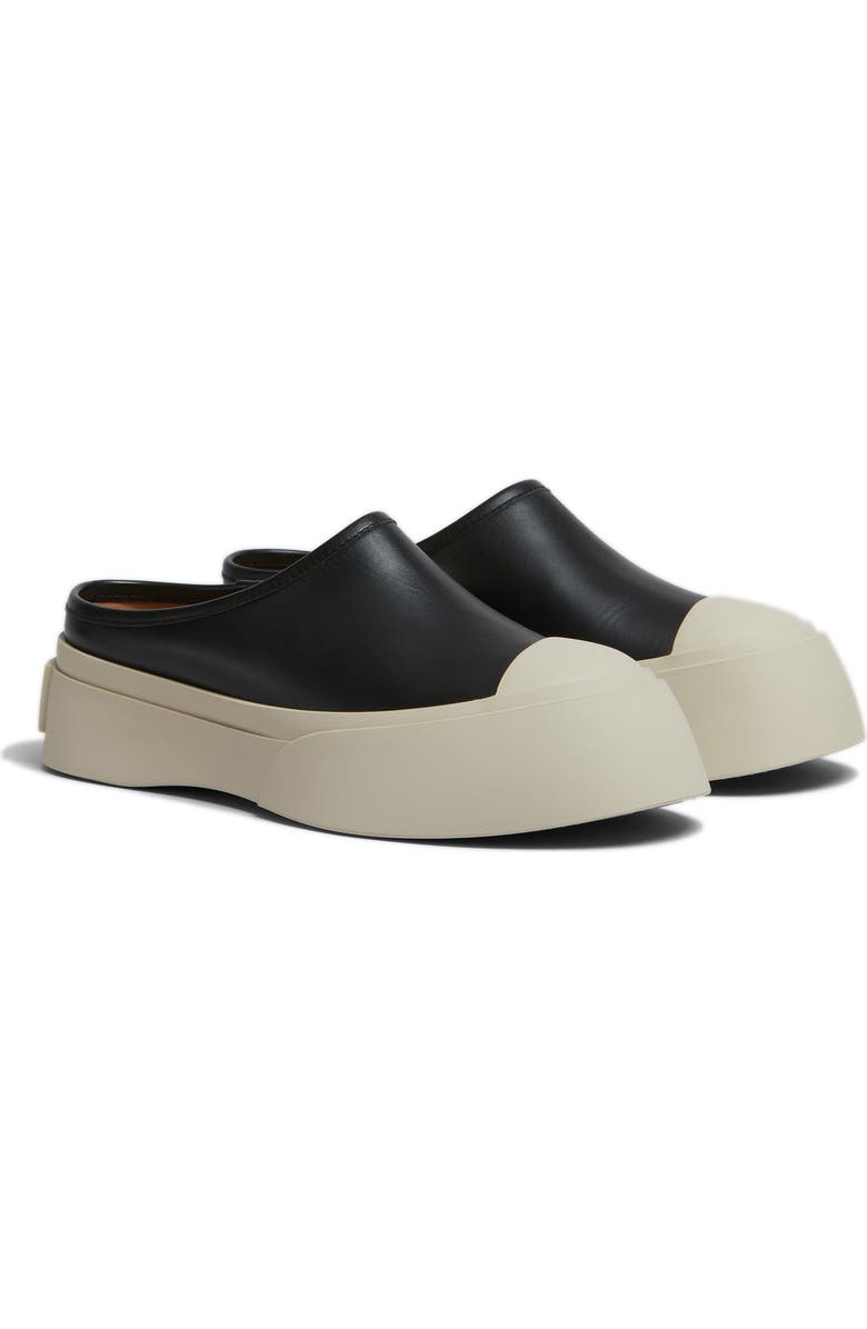 Marni Pablo Leather Mule Sneaker, Main, color, Black