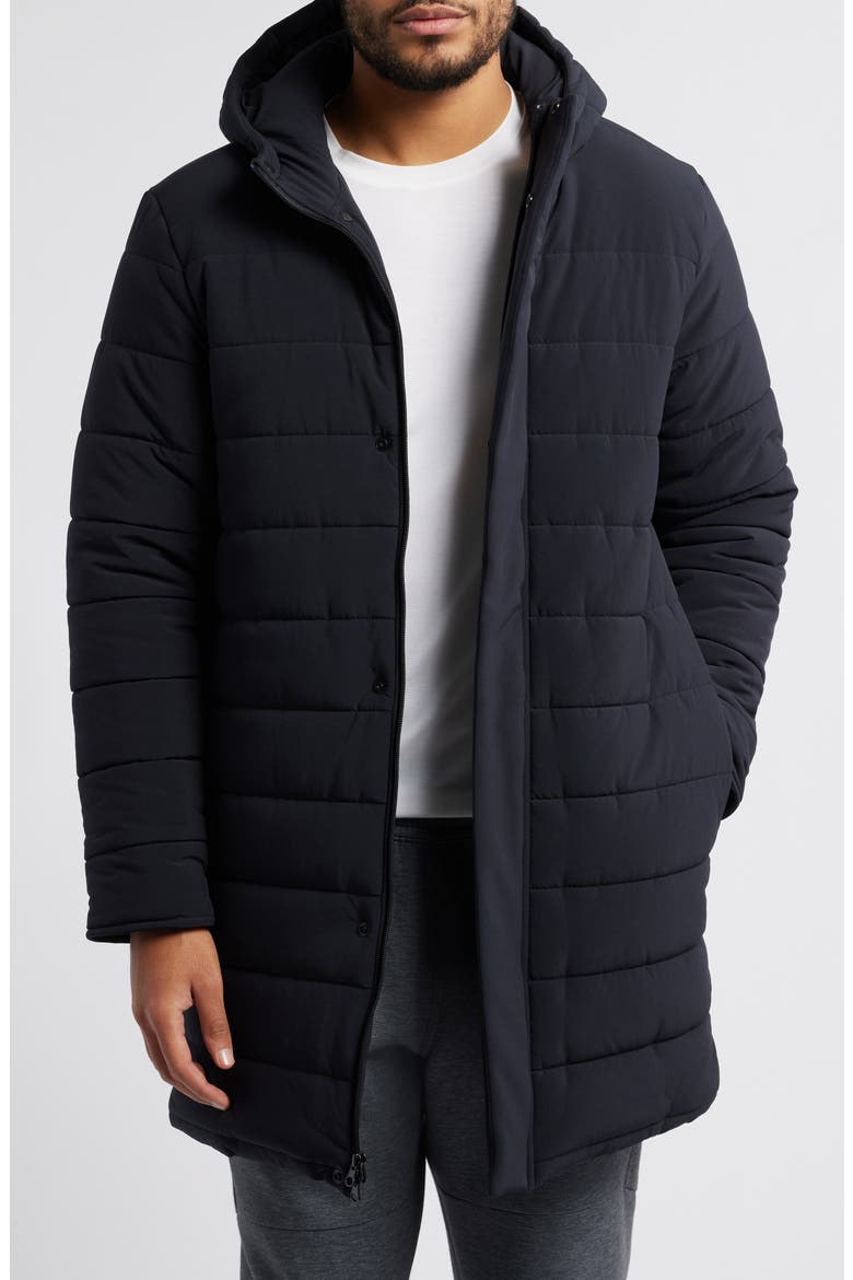Raid Longline Puffer Jacket, Main, color, BLACK
