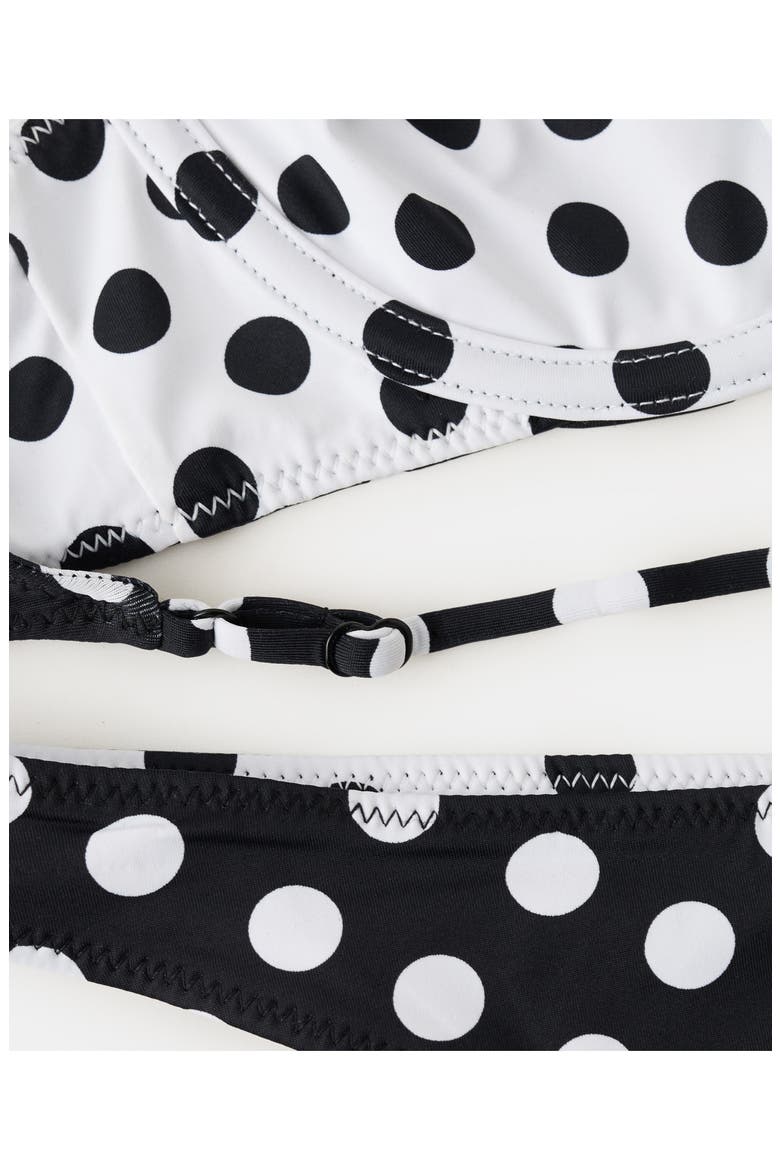 Polka Dot Reversible Underwire Bikini Top, Alternate, color, BLACK