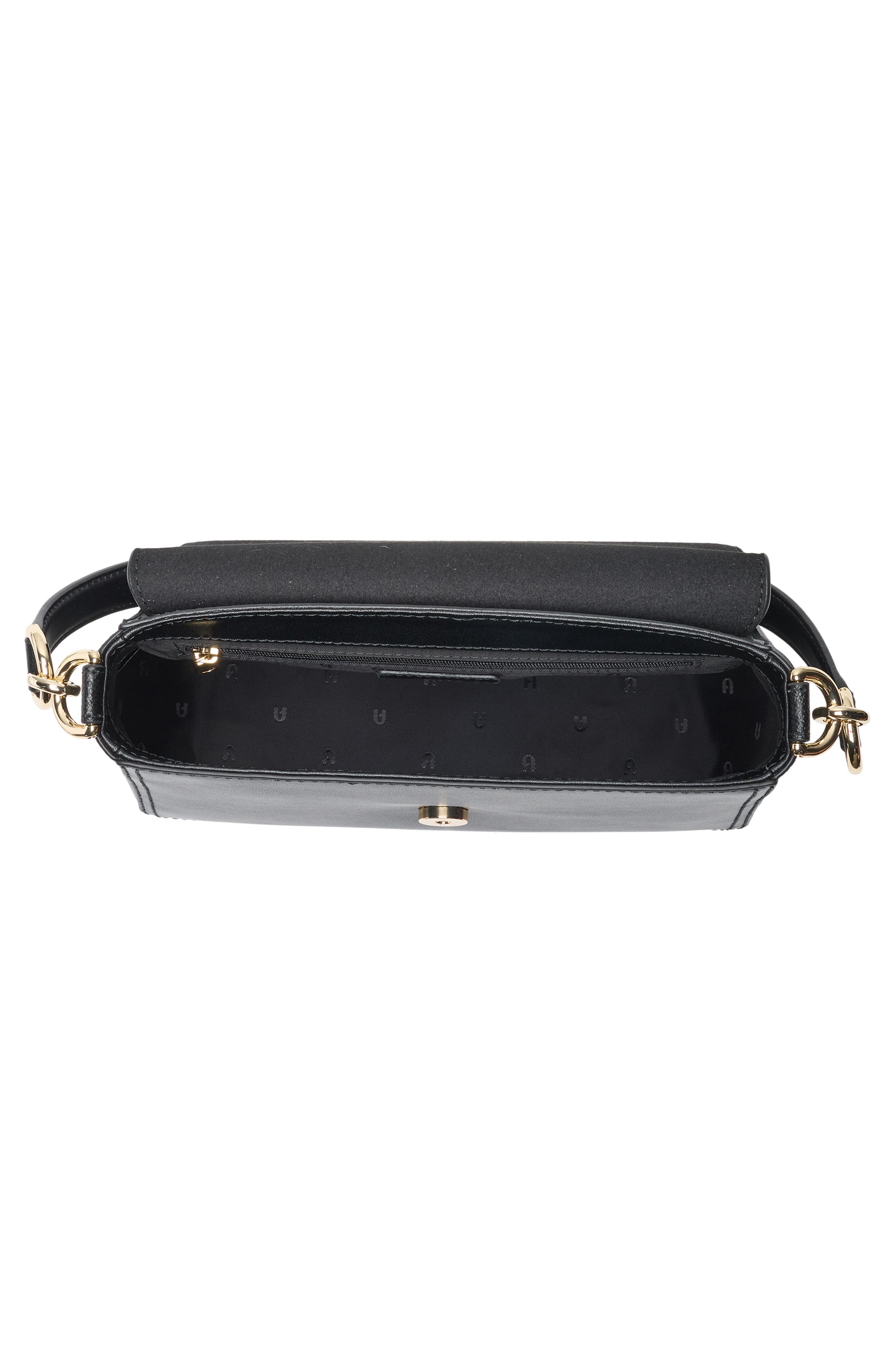 Furla Circe Small Leather Satchel, Alternate, color, Nero