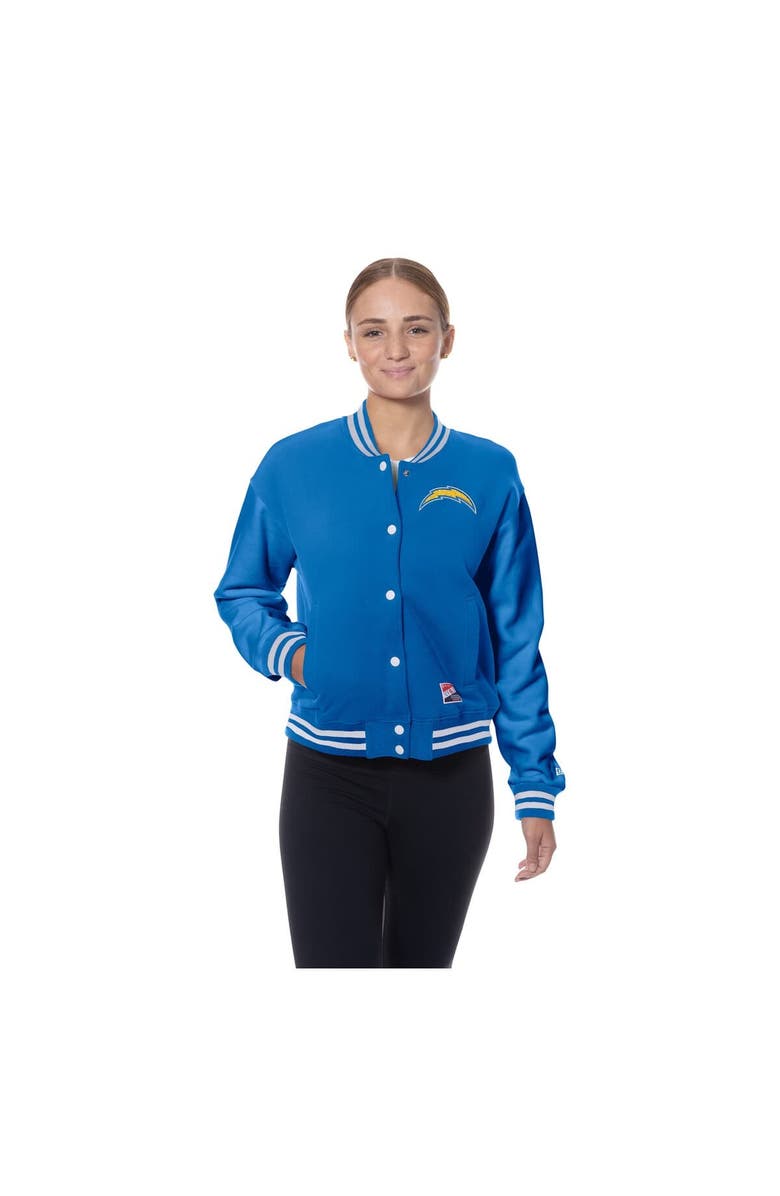 New Era Women's New Era Blue Los Angeles Chargers Throwback Fleece Full-Snap Jacket, Alternate, color, Blue