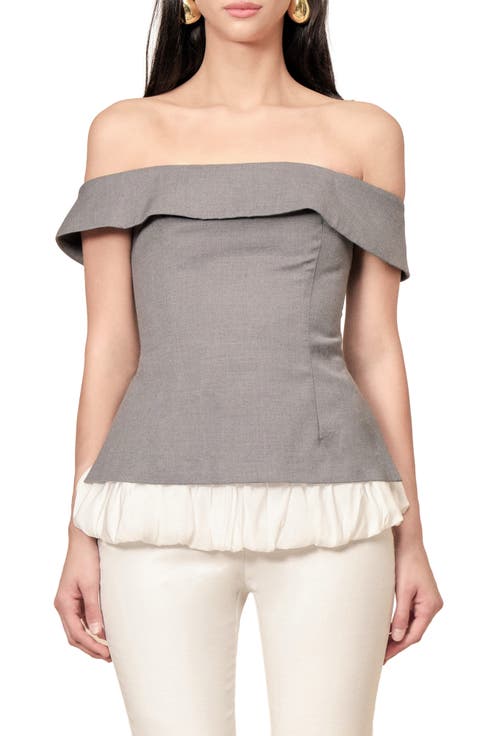 Ivy Off the Shoulder Bubble Hem Top